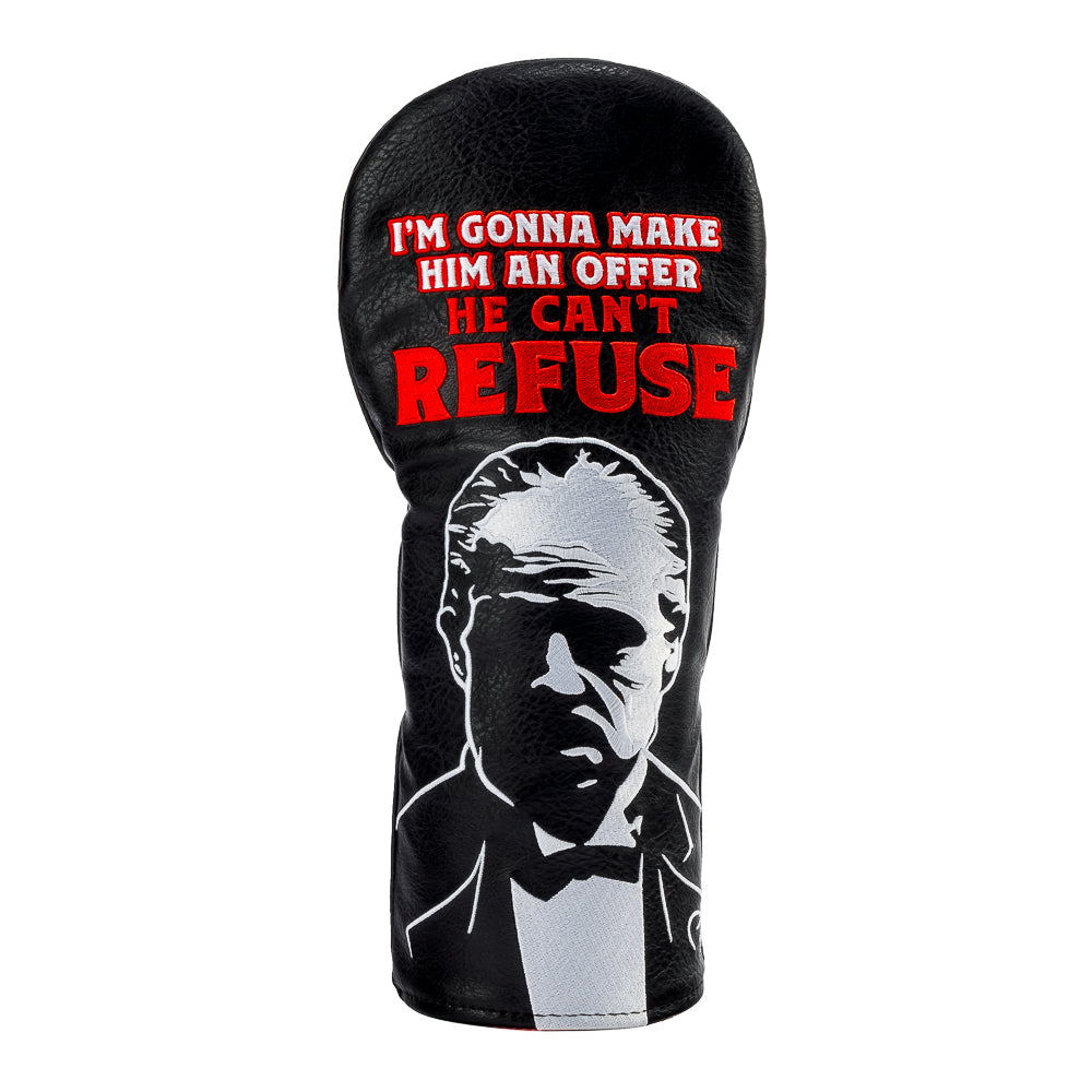 Rewind Golf x The Godfather officially licensed Offer He Can't Refuse movie themed black driver golf headcover.