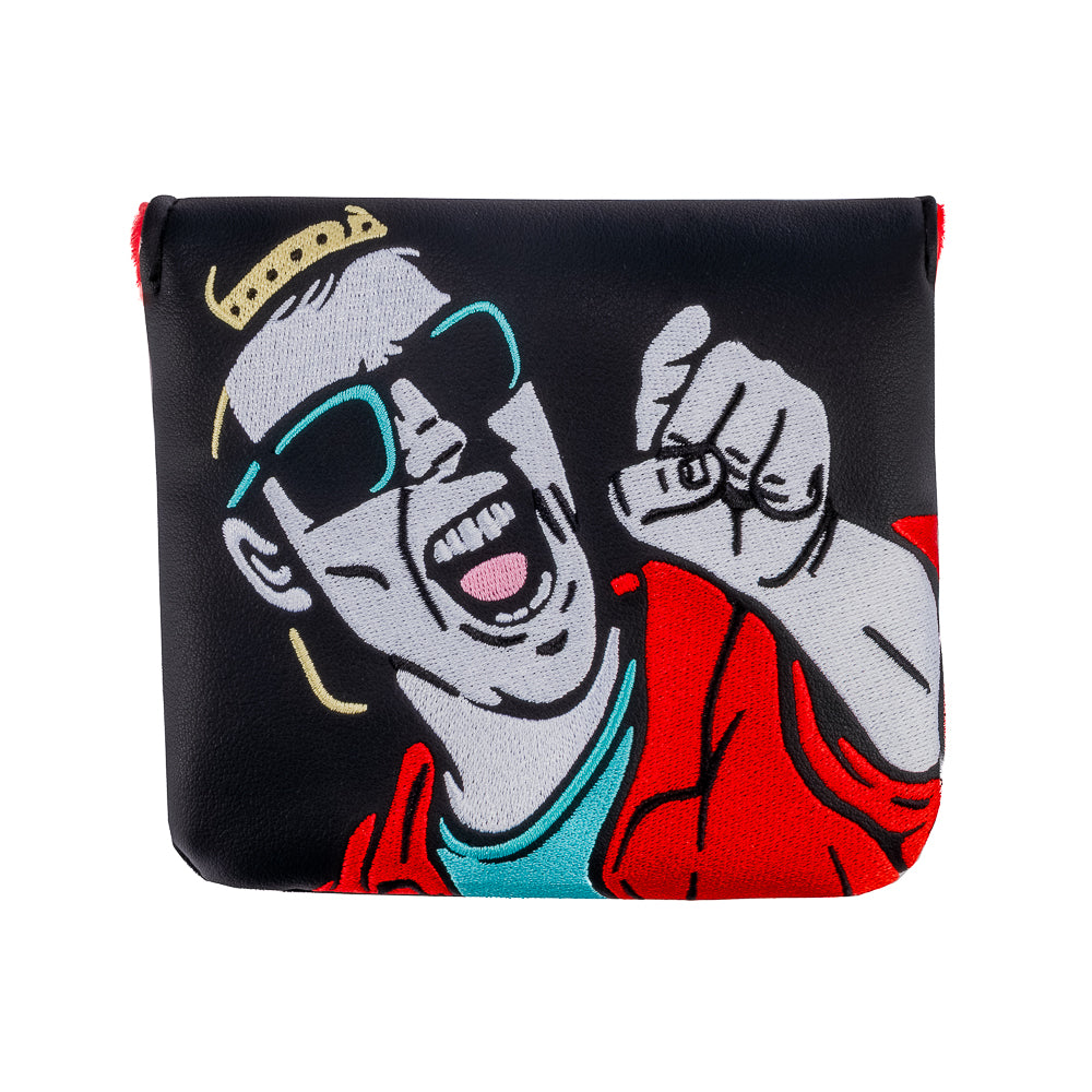 Rewind Golf x Happy Gilmore You're Gonna Die Clown black and red mallet golf headcover.